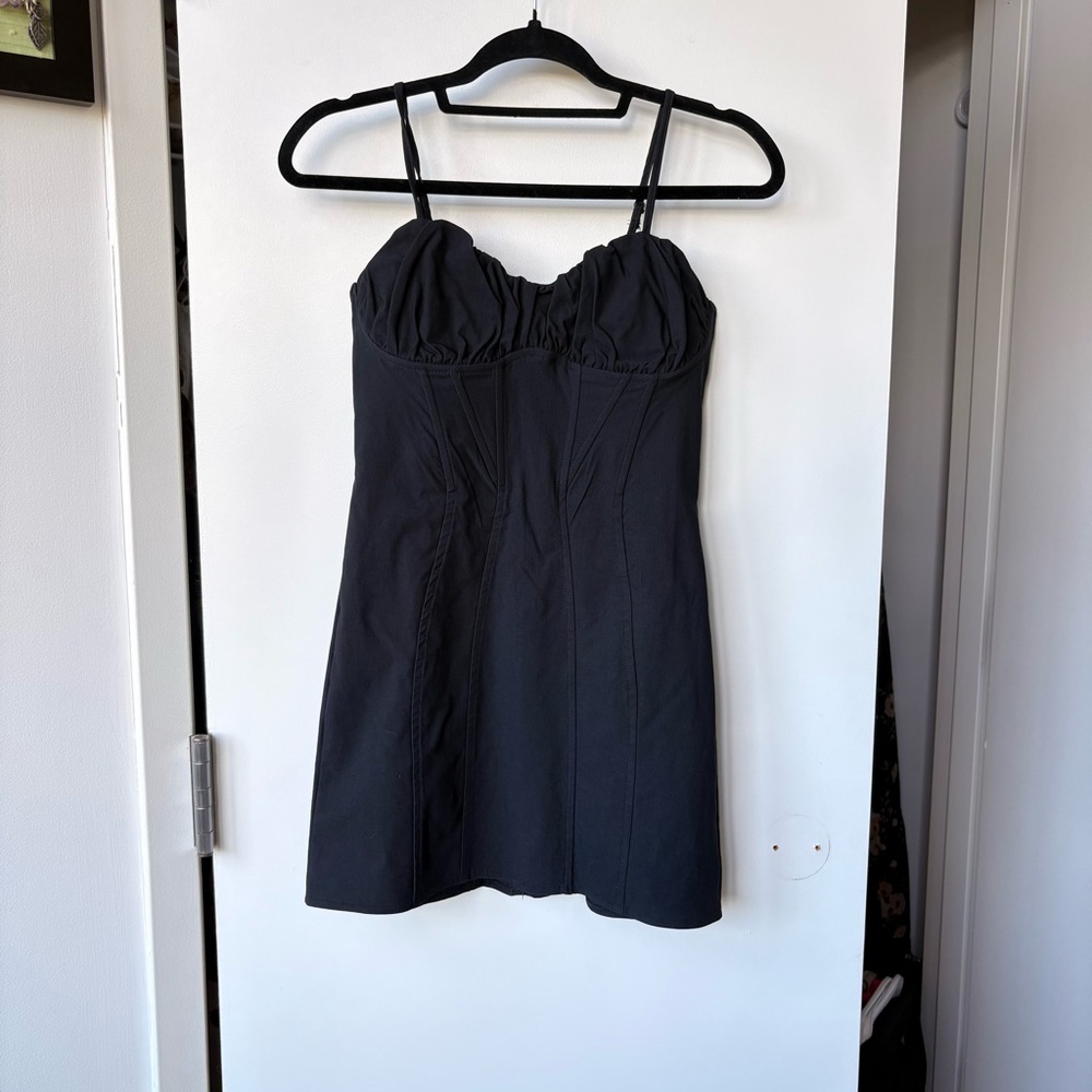 La Hearts Black Spaghetti Strap Mini Dress